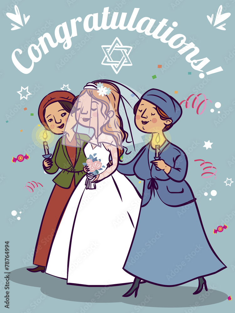 Happy wedding greeting card. Vector illustration Happy wedding greeting card. Vector illustration