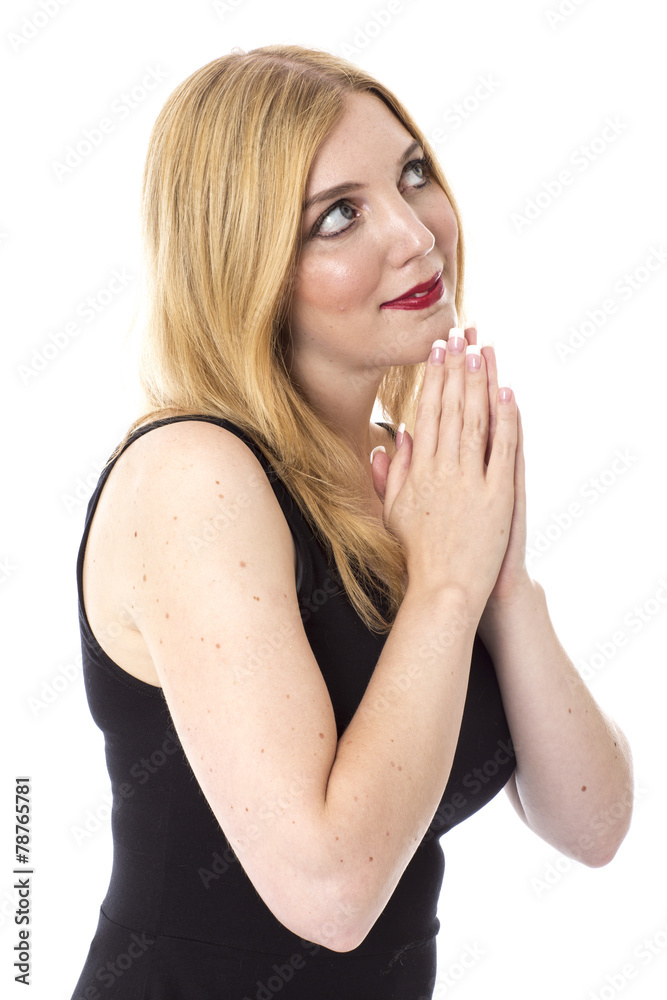 Model Released. Attractive Young Woman Praying Model Released. Attractive Young Woman Praying