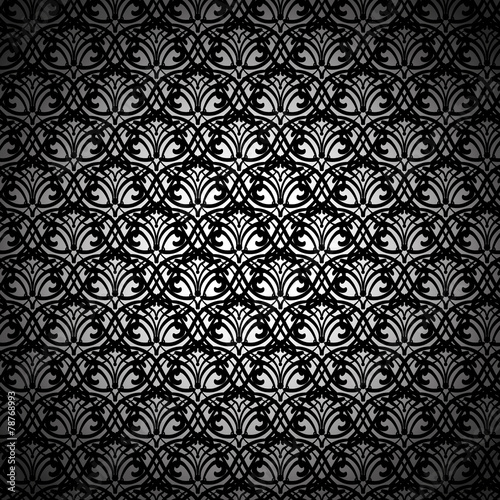 Black Lace Pattern on White Background