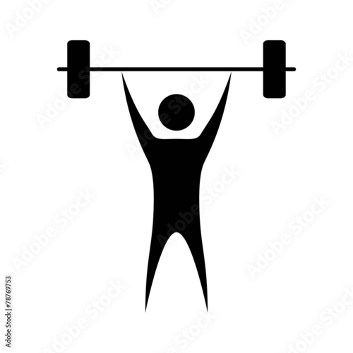 weightlifter black icon isolated on white background