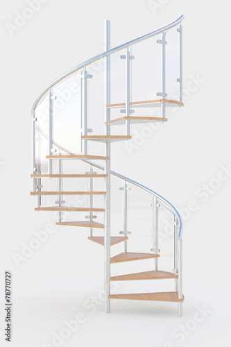 Wendeltreppe mit Stufen aus Holz