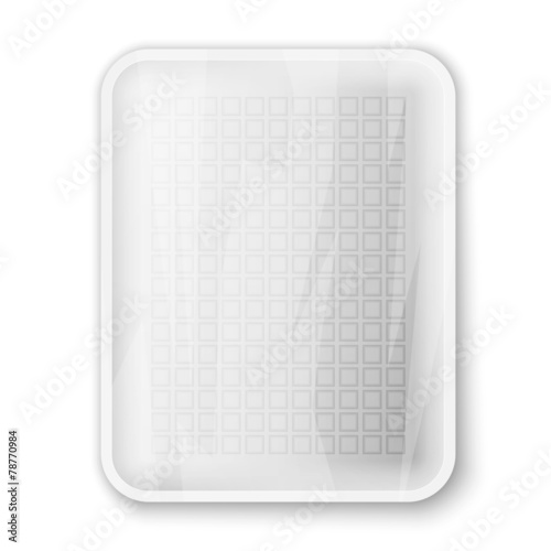 Empty white food tray