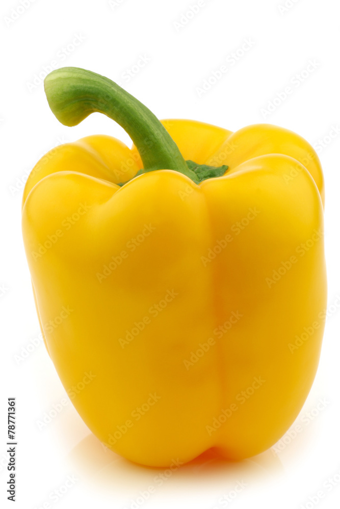 yellow bell pepper (capsicum) on a white background yellow bell pepper (capsicum) on a white background
