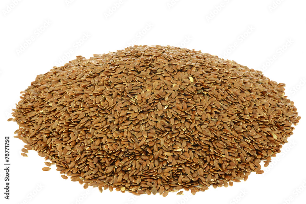 Flax seed (linseed) on a white background Flax seed (linseed) on a white background