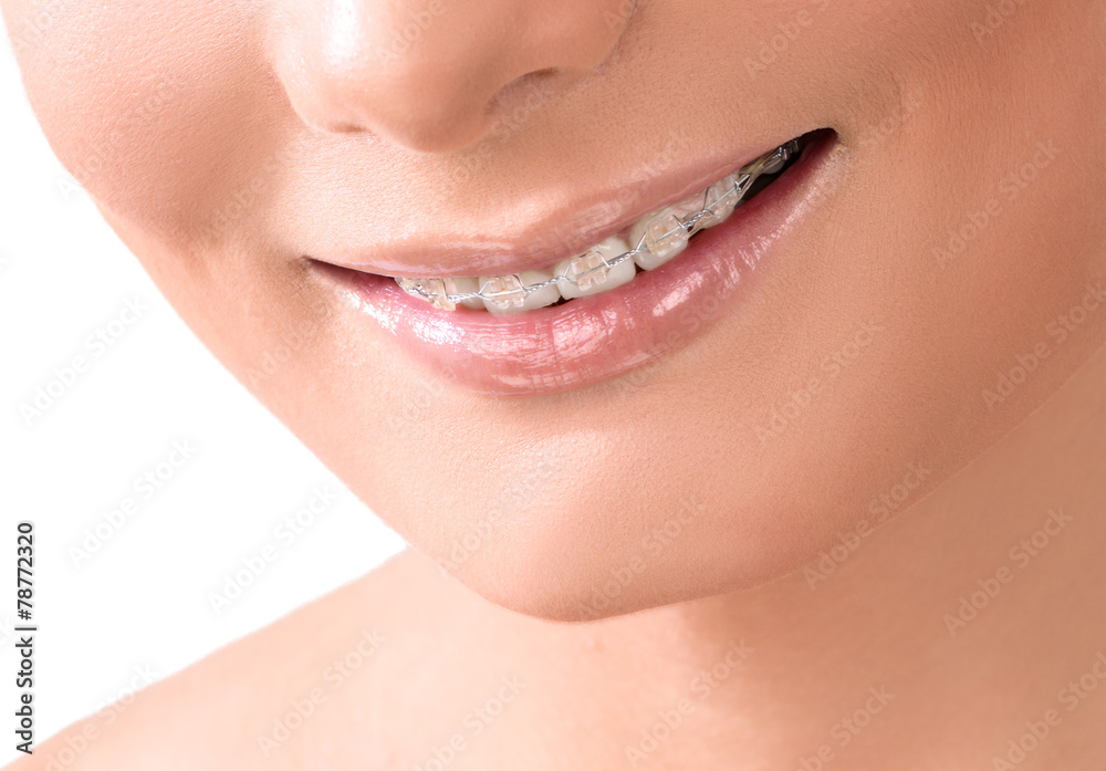 Obraz premium Healthy Smile. Teeth Whitening. Dental care Concept. Woman Smile