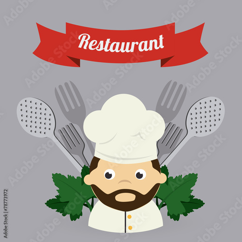 Restaurant design, vector illustration.