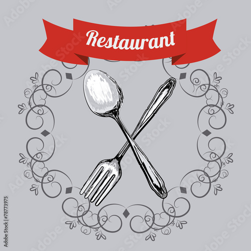 Restaurant design, vector illustration.