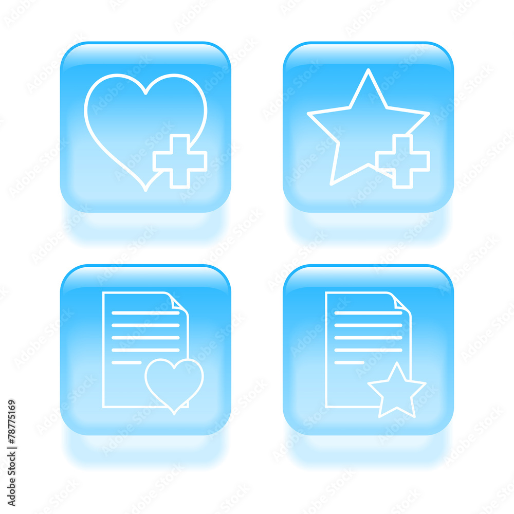 Glassy favorites icons. Vector illustration Glassy favorites icons. Vector illustration