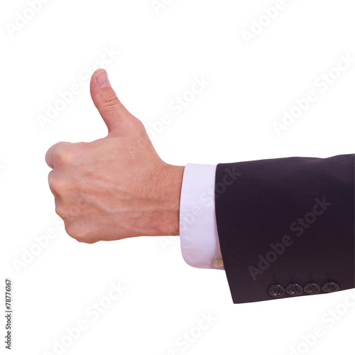 businessman showing hand sign of success,