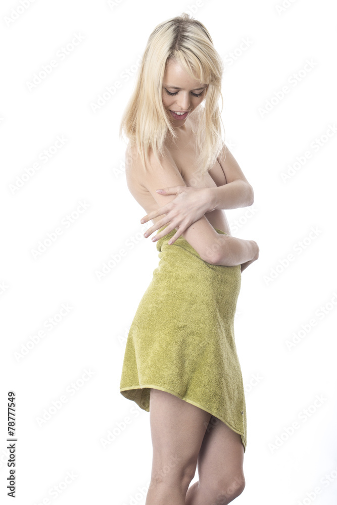 Young Woman Applying Body Cream Young Woman Applying Body Cream
