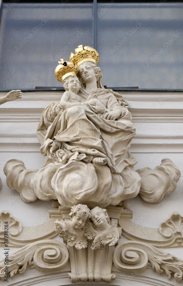 Virgin Mary with baby Jesus, Mariahilf church in Graz, Austria