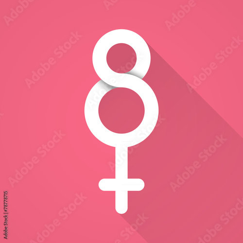 Women's day symbol. Flat design