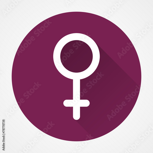 Female gender symbol. Flat design
