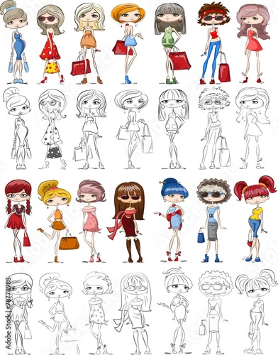 Мультфильм модные девушки