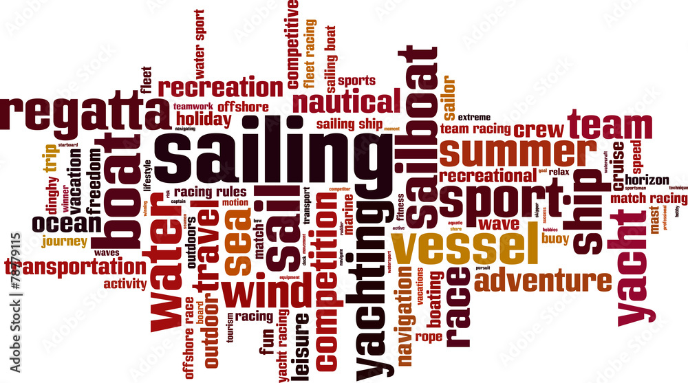 Sailing word cloud concept. Vector illustration Sailing word cloud concept. Vector illustration