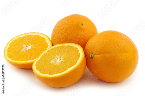 fresh oranges on a white background