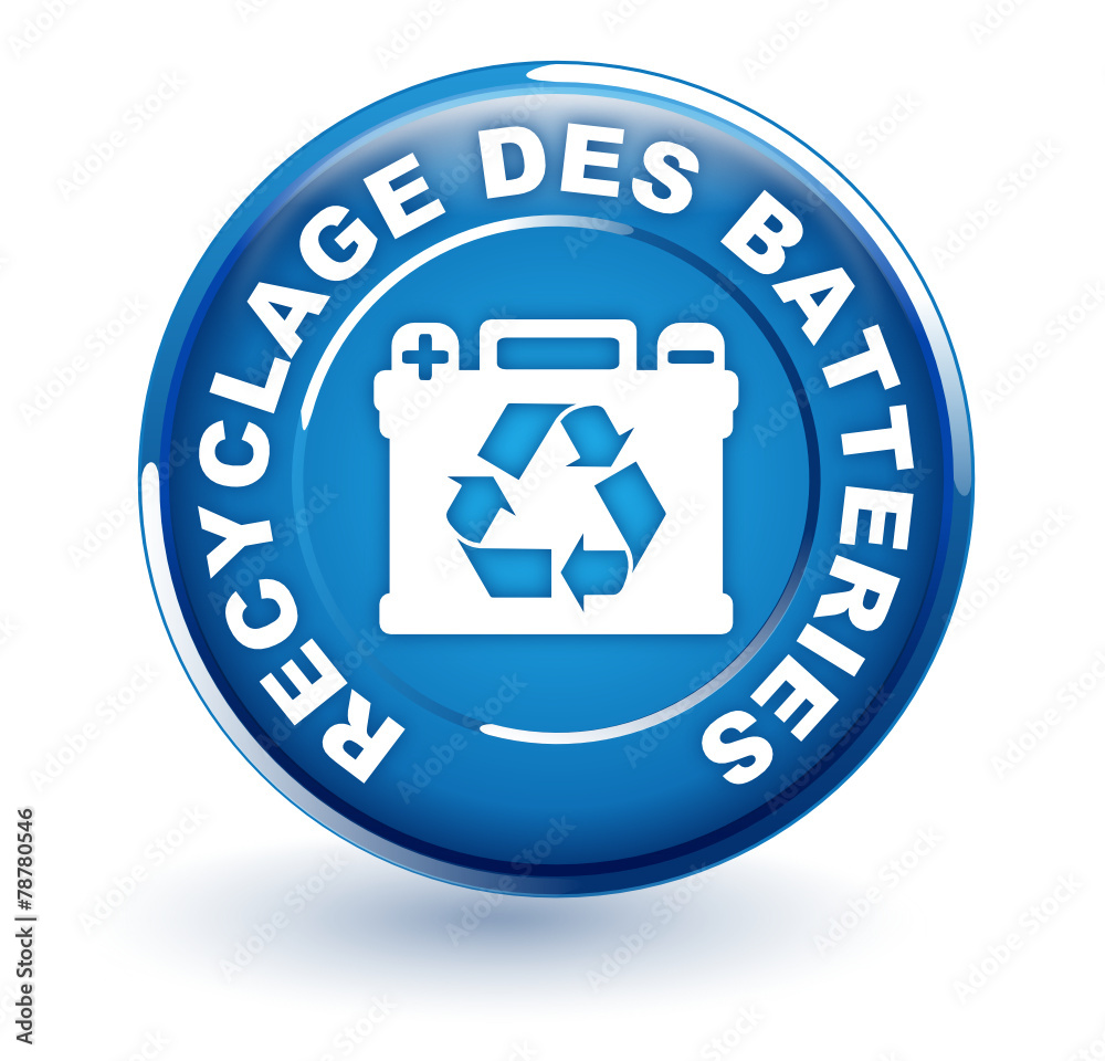 recyclage des batteries sur bouton bleu recyclage des batteries sur bouton bleu