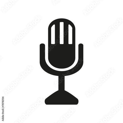 The mic icon. Microphone symbol. Flat