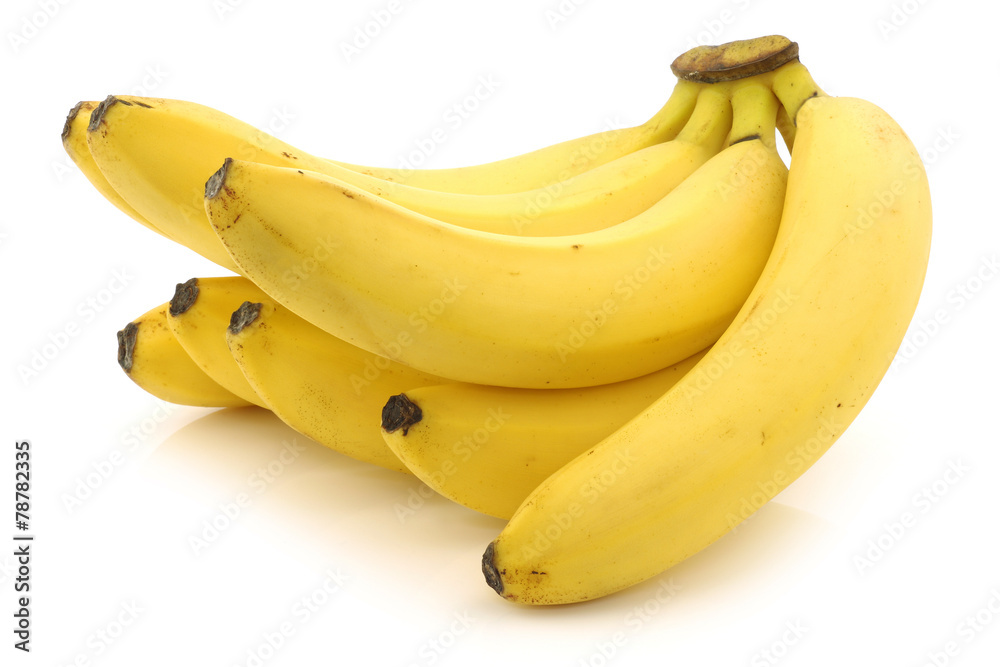 fresh bananas on a white background fresh bananas on a white background
