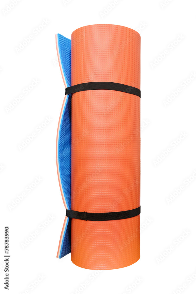 Orange camping mat isolated on white background Orange camping mat isolated on white background