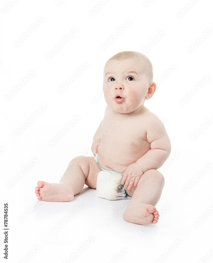Sweet little boy on studio white background Sweet little boy on studio white background