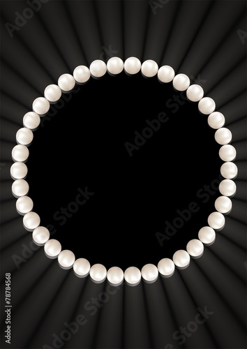 Illustration of pearl necklace isolated on a black background