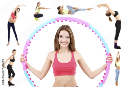 Women doing exercises isolated