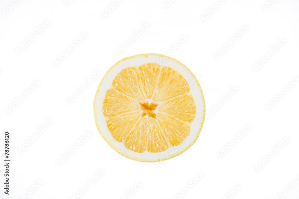 Lemon in a cut on a white background Lemon in a cut on a white background