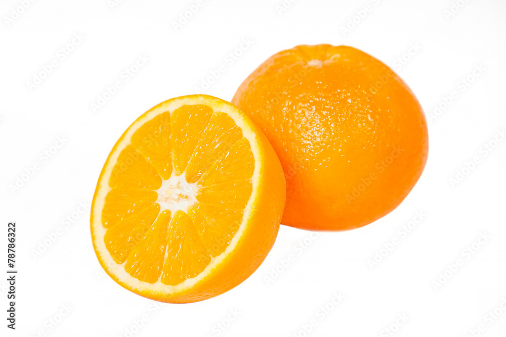 Orange sectional orange on a white background Orange sectional orange on a white background