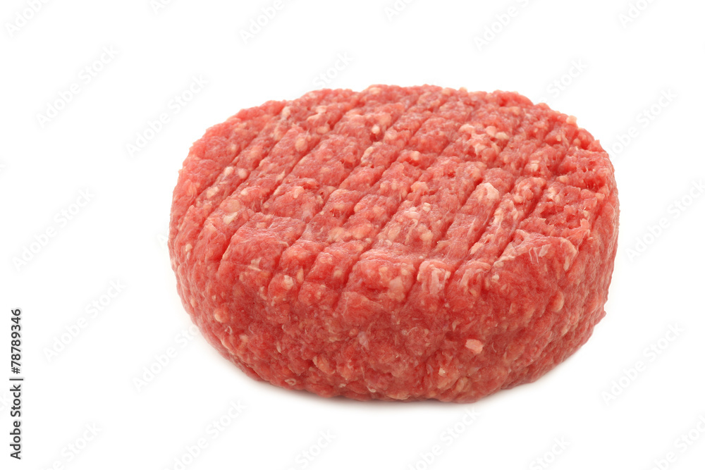 fresh raw minced meat for making hamburgers on a white backgroun fresh raw minced meat for making hamburgers on a white backgroun