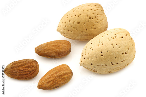 almonds on a white background