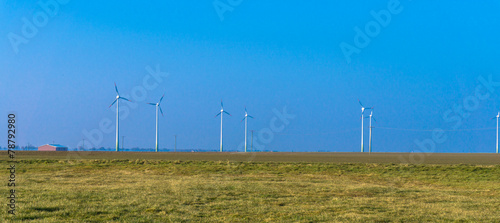 wind turbines generating electricity. wind energy. blue sky .inn