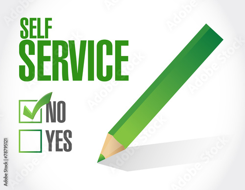 Obraz na plátně no self service check mark illustration design