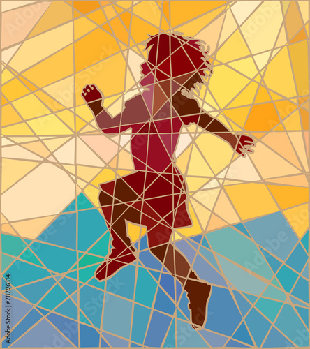 Happy girl mosaic