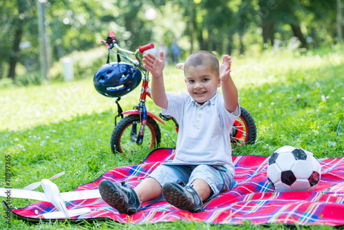 boy with airpane toy photo