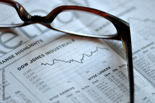 Konstfotografi Stock Market - newspaper business concept