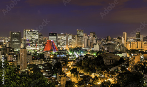 Rio de Janeiro skyscrapers by night  Brazil