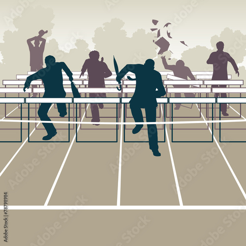 Businessmen hurdles