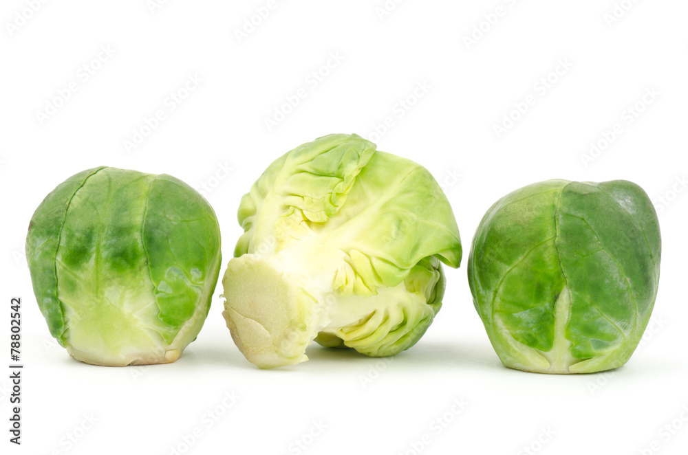 Fototapeta premium Fresh brussels sprout on white background