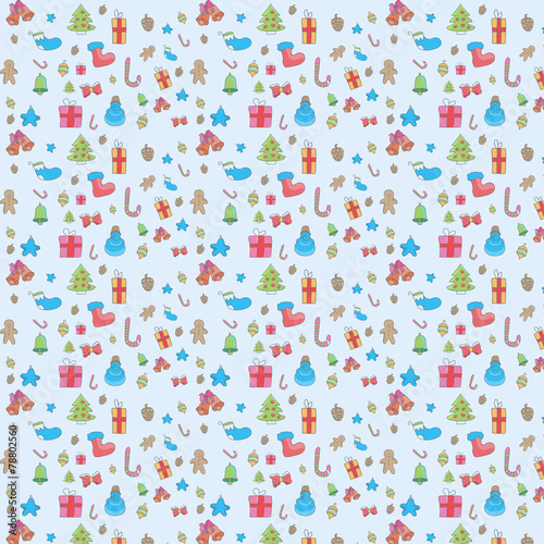 Christmas paper vector seamless pattern. New Year illustration.