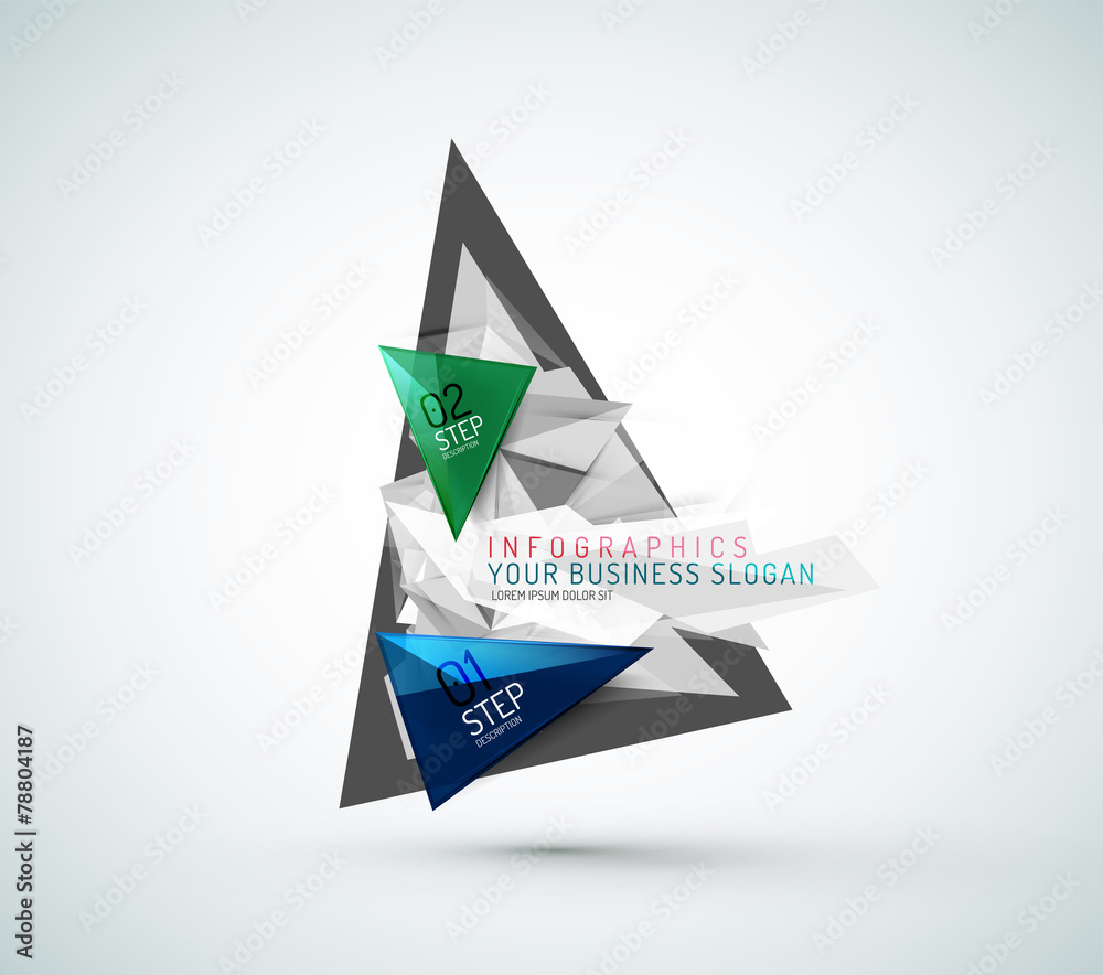 Triangle shape modern paper infographics Triangle shape modern paper infographics
