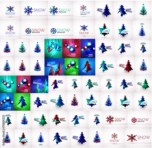 Mega collection of Christmas and winter design elements