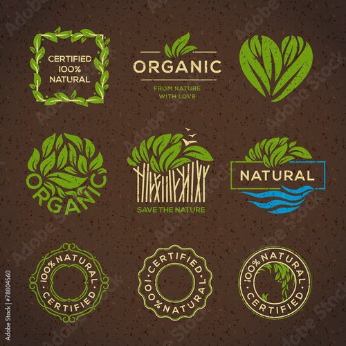 Organic food labels and elements