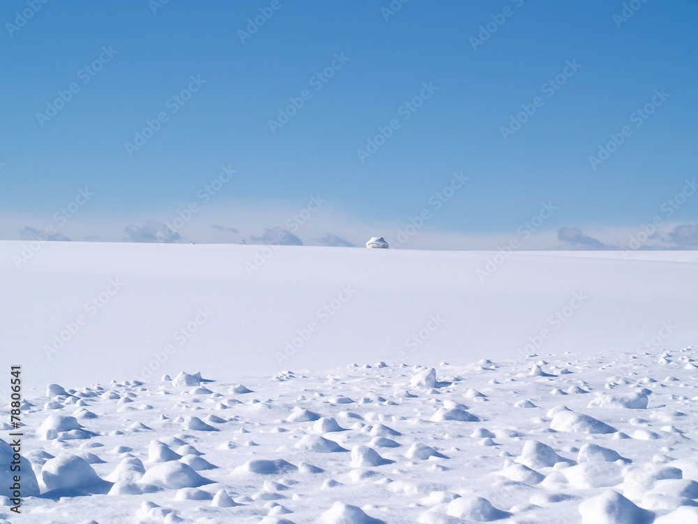 青空と雪原