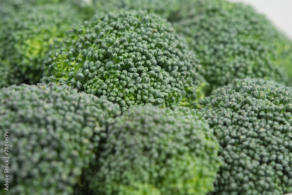 Green broccoli macro texture, real close up