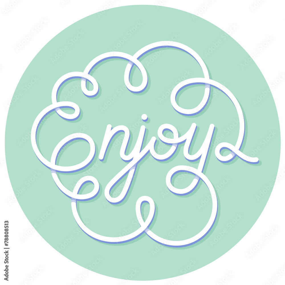 Word Enjoy. Hand lettering. Handmade calligraphy Word Enjoy. Hand lettering. Handmade calligraphy
