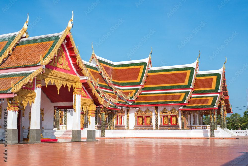 Fototapeta premium Holy Beautiful Thai temple in North of Thailand as a background