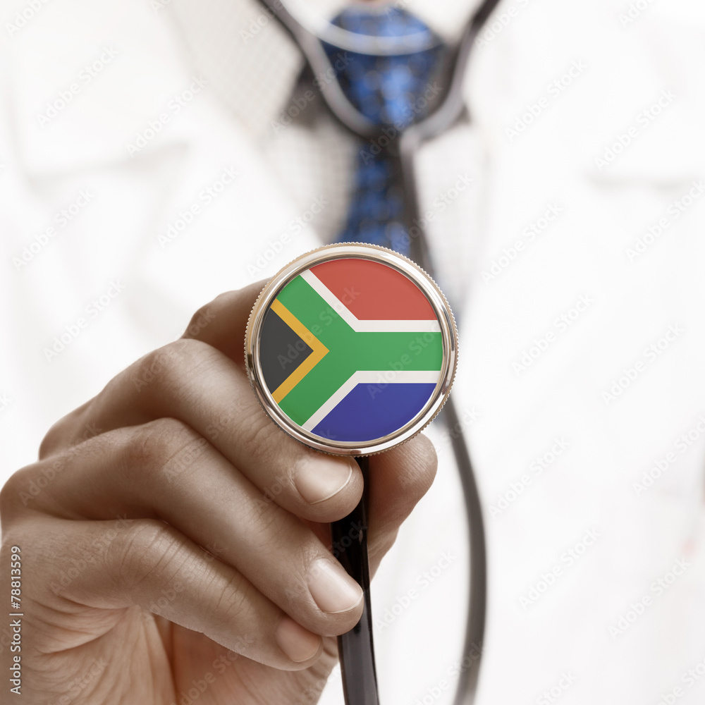 Stethoscope with national flag conceptual series - South Africa