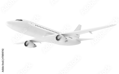 Modern Airplane isolated on white background.
