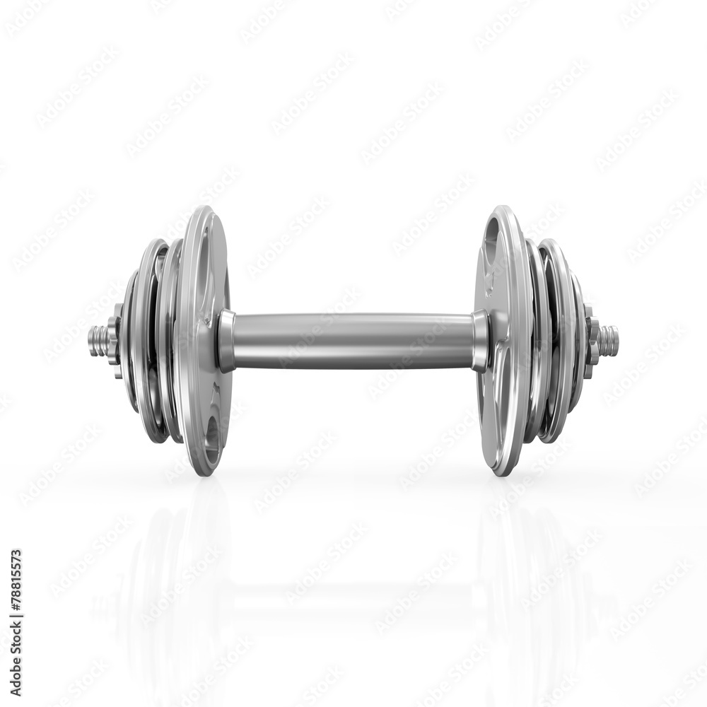 Metal Dumbbell isolated on white background Metal Dumbbell isolated on white background